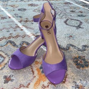 Lavender peep toe heels